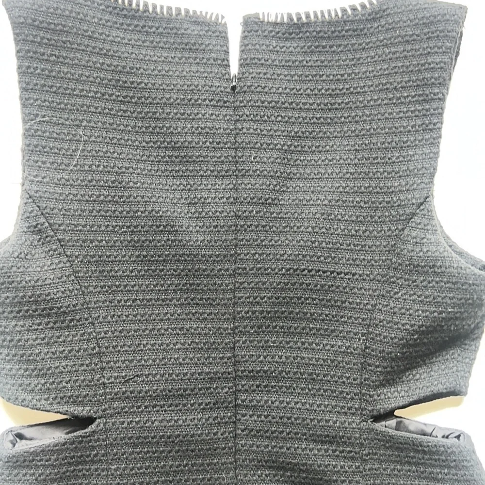 NWT 7 For All Mankind Black Tweed Dress with White Stitching and Cutouts Size S - Picture 6 of 6